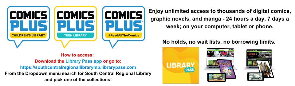 Links to Library Pass Log In Screen to access Comic Plus