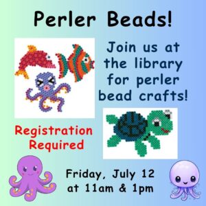 Poster for Perler bead craft at the Altona Library