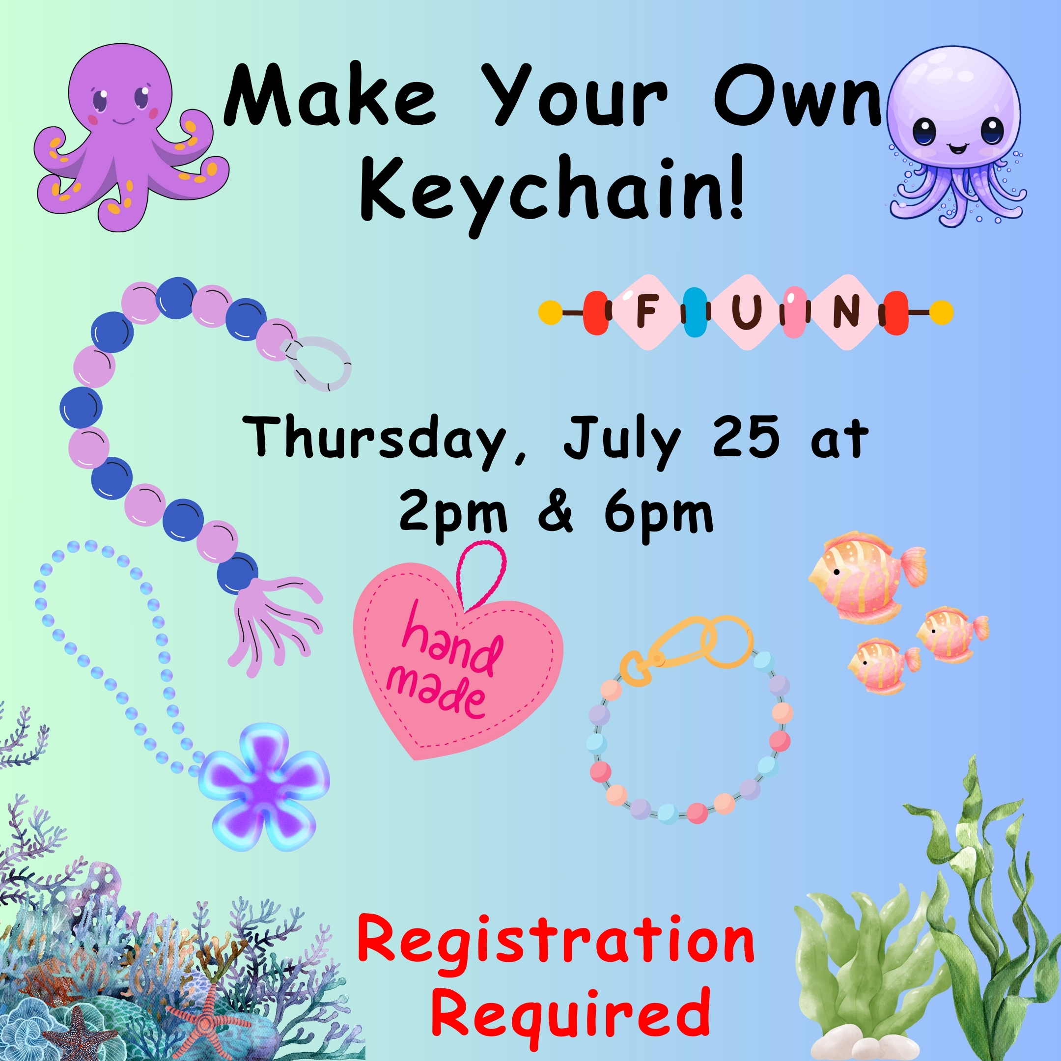 Poster for keychain craft in the Altona Library