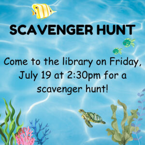 Poster for a scavenger hunt at the Altona branch