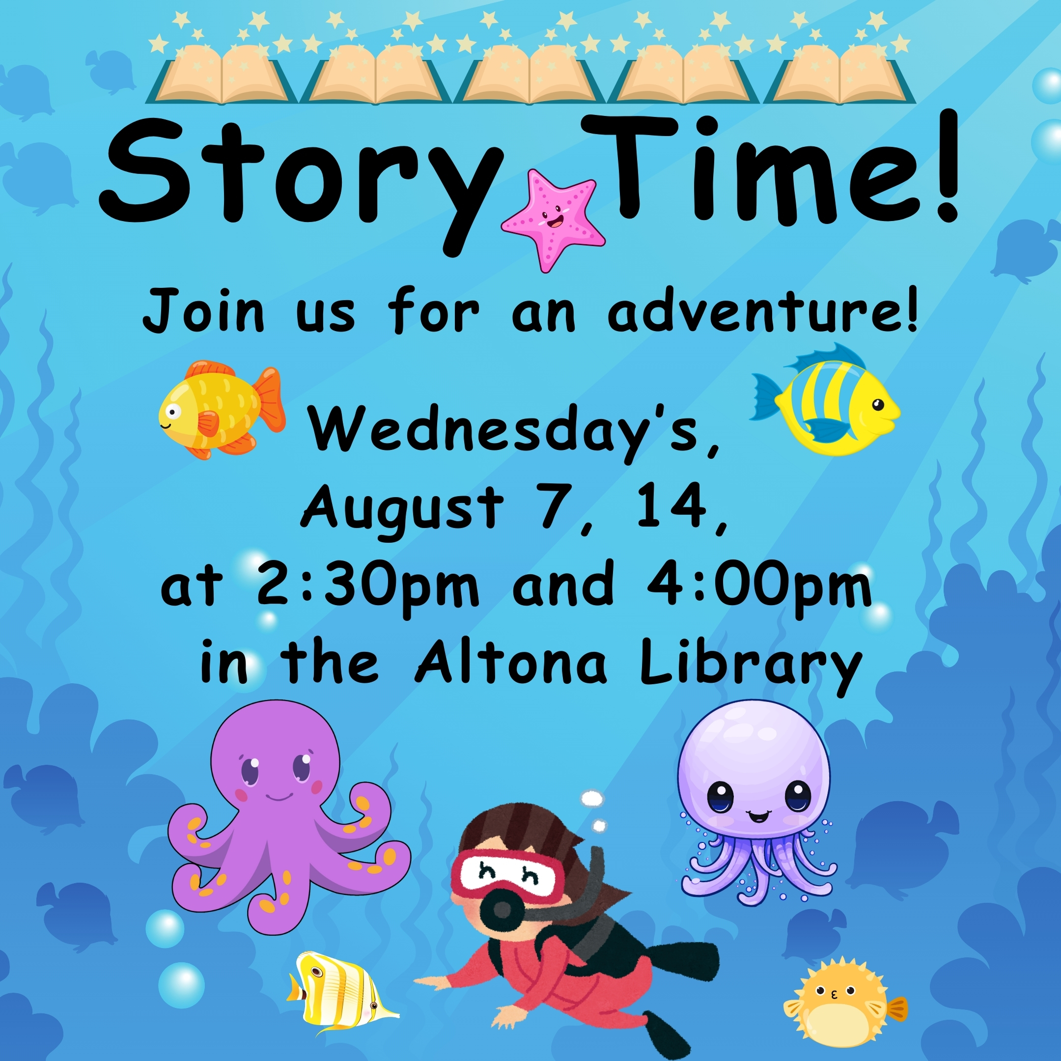 Poster for Story time at the Altona branch