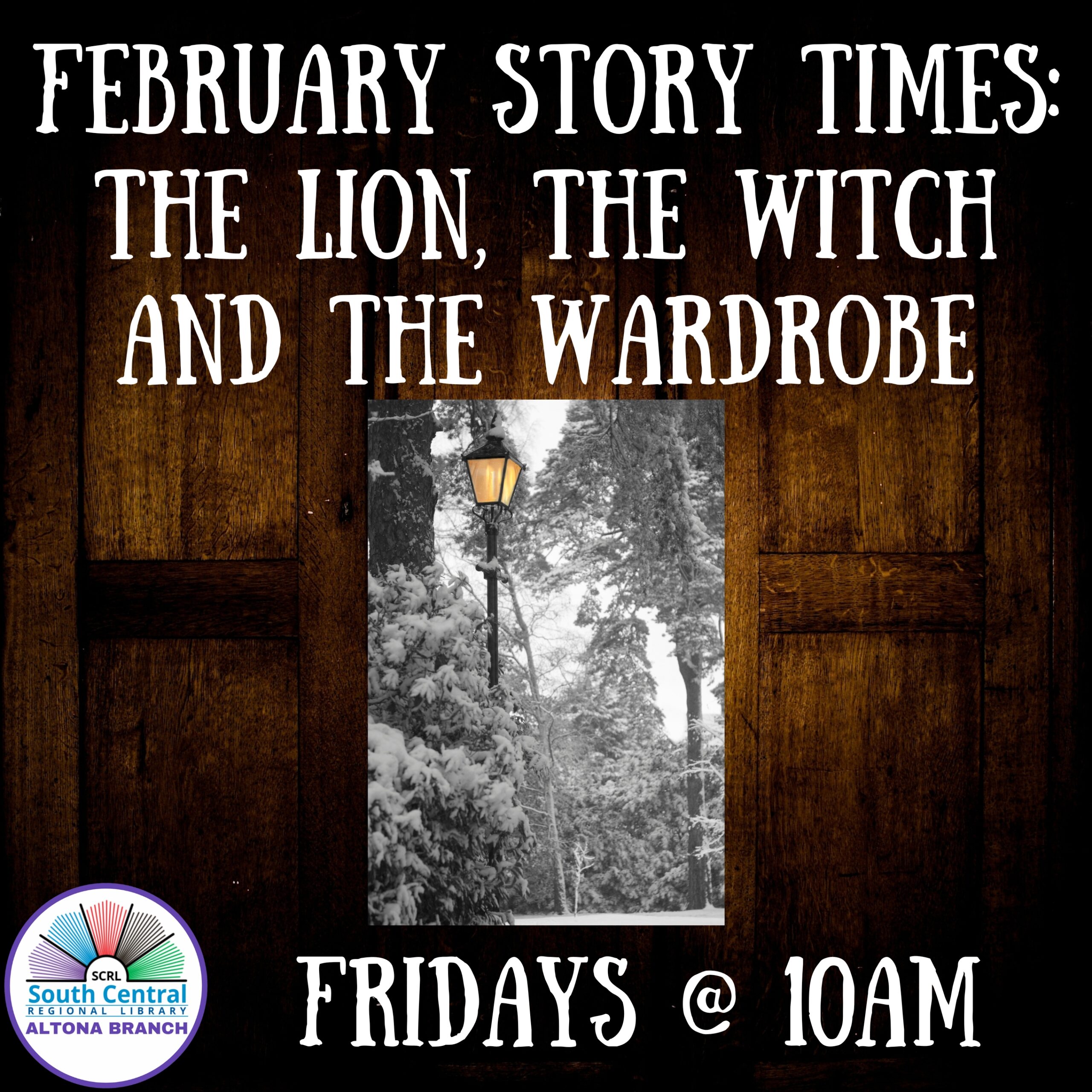 Poster for Altona Story Time in February on Fridays at 10am